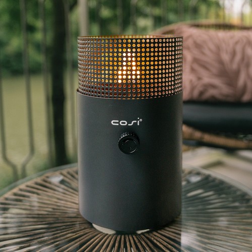 Black portable gas lantern - black,